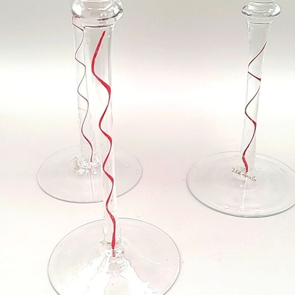 Classic Elements Set of Three Glass Red Candle Holders, NIB - Picture 6 of 6